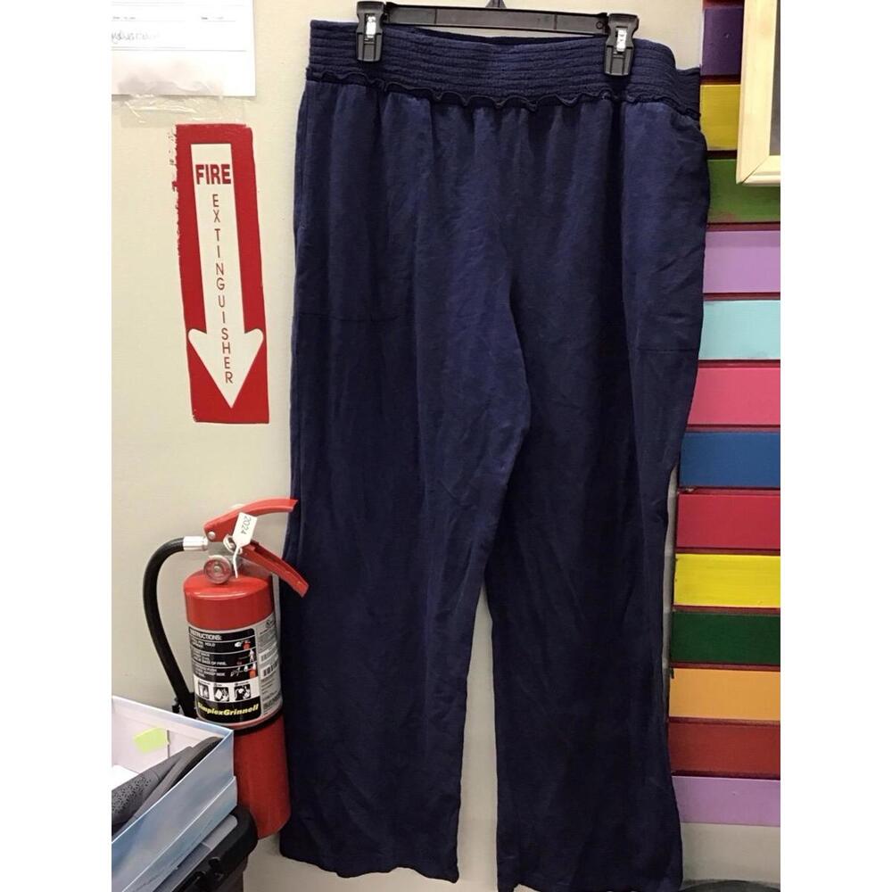 Anybody womens muslin crop pants size large navy new from HSN